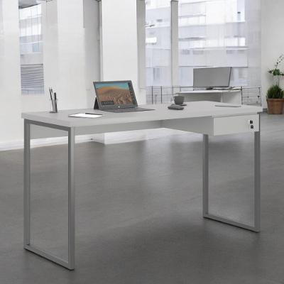 Mesa Home Office Escrivaninha Shine 1,00 Cinza Com Gaveteiro