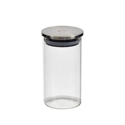 Pote Redondo De Vidro Com Tampa De Inox 400ml Kenya