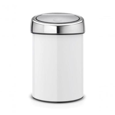 Lixeira Touch Bin 3 Litros Em Aço Brabantia Branca