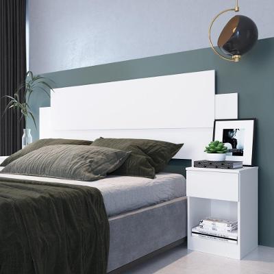Cabeceira Com 2 Mesas De Apoio Garnet Decibal Branco