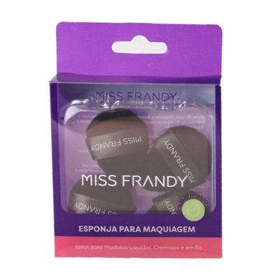 Kit 4 Esponjas Triangulares Mini Com Case - Miss Frandy E24-0521 Prático E Funcional