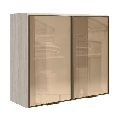 Armario Aereo 2 Portas Vidro Mdf 80 Cm Kali 1221162 Bianco Toq Nicioli Bianco Toq