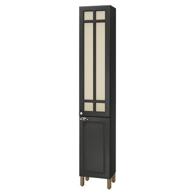 Paneleiro Firenze 40cm 2 Portas Chumbo Com Vidro Reflecta - Indékes Chumbo