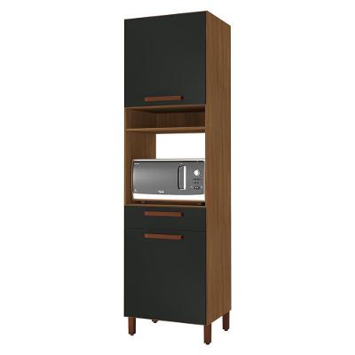 Torre Quente Monza 60,7cm 1 Forno 2 Portas E 1 Gaveta Freijó-chumbo - Indékes Freijó-chumbo