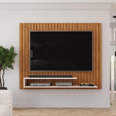 Painel Para Tv 55 Pol Ripado 134 Cm Ripe Freijo Off White Dj Moveis Freijo Off White