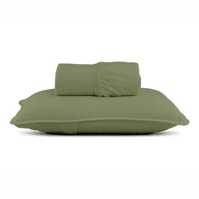 Jogo De Cama Solteiro Malha Lisa Com Elástico 100% Algodão - Linha Casa - Verde