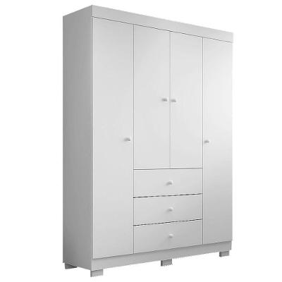 Guarda Roupa Infantil Duda 4 Portas E 3 Gavetas Branco - Phoenix Baby Branco