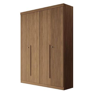 Guarda Roupa Solteiro Buriti Ripado 4 Portas Jatobá - Santos Andirá Jatobá