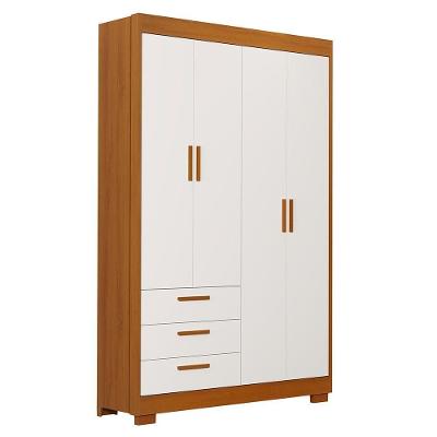 Guarda Roupa Infantil Zaki 4 Portas E 3 Gavetas Branco Fosco-savana - Reller Móveis Branco Fosco-savana