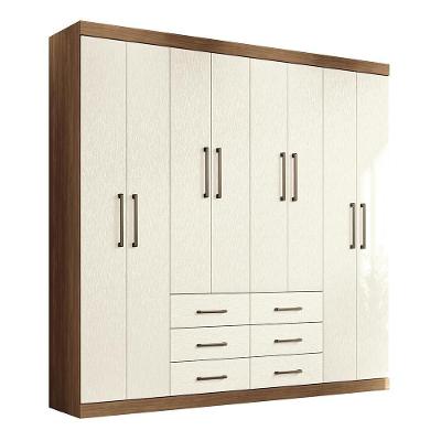 Guarda Roupa Casal Liverpool 8.6 8 Portas 6 Gavetas Jatobá-areia - Santos Andirá Jatobá-areia