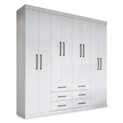 Guarda Roupa Casal Liverpool 8.6 8 Portas 6 Gavetas Branco - Santos Andirá Branco