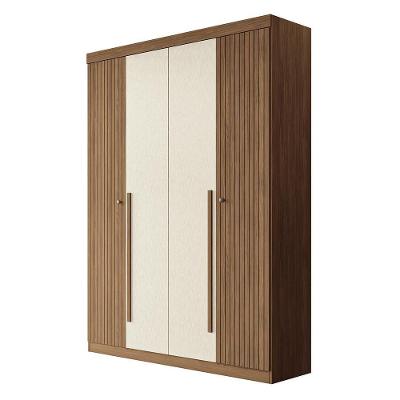 Guarda Roupa Solteiro Buriti Ripado 4 Portas Jatobá-areia - Santos Andirá Jatobá-areia