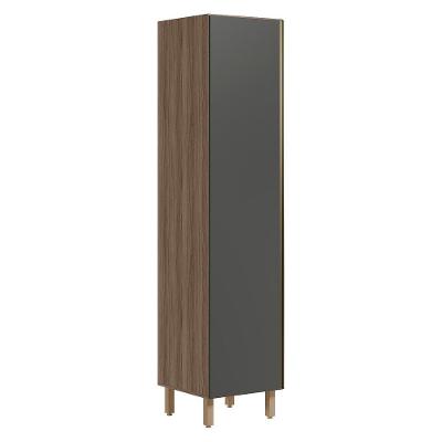 Paneleiro 1 Porta 221x50cm Mdf Kali 12229 Carvalho Toq Chumbo Nicioli Carvalho Toq Chumbo