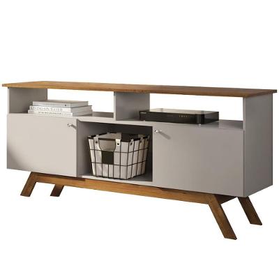 Rack Bancada Para Tv 43 Pol Amsterda 140 Cm Off White Nature Tebar Off White Nature