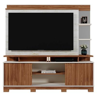 Estante Home Denver 180cm Cinamomo Mel-off White-carrara Para Tv Até 60? - Mobler Cinamomo Mel-off White-carrara