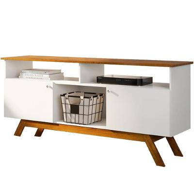 Rack Bancada Para Tv 43 Pol Amsterda 140 Cm Branco Nature Tebar Branco Nature