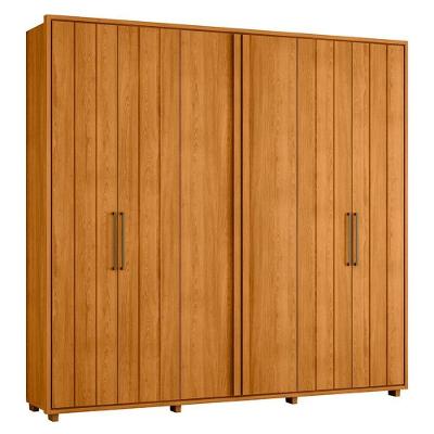 Guarda Roupa Casal Miró Ripado 6 Portas Cinamomo - Madetec Cinamomo