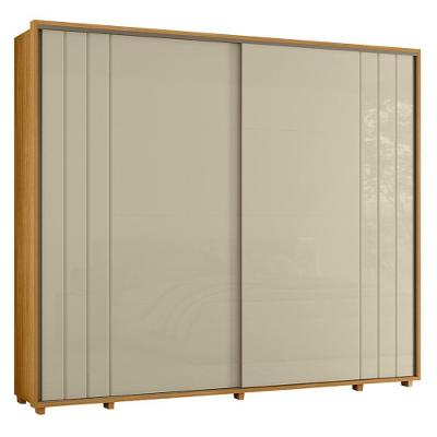 Guarda Roupa Casal Dalí Ripado 2 Portas Deslizantes Cumaru-opala - Madetec Cumaru-opala