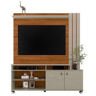 Estante Home Nevada 160cm Grigio Fosco-cinamomo Mel Para Tv Até 60? - Mobler Grigio Fosco-cinamomo Mel