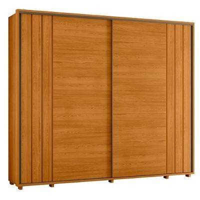 Guarda Roupa Casal Dalí Ripado 2 Portas Deslizantes Cinamomo - Madetec Cinamomo