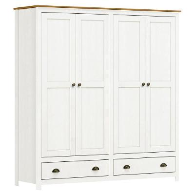 Guarda Roupa Solteiro Topázio 4 Portas E 2 Gavetas Branco-freijó - Finestra Móveis Branco-freijó