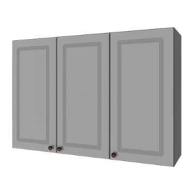Armário Aéreo Firenze 120cm 3 Portas Chumbo-titânio - Indékes Chumbo-titânio