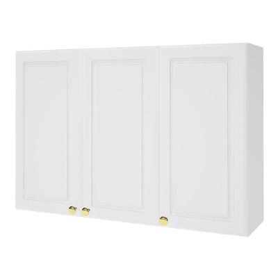 Armário Aéreo Firenze 120cm 3 Portas Branco - Indékes Branco