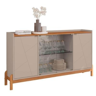 Buffet Aparador Bari 4 Portas Off White-cedro - Casa D Off White-cedro