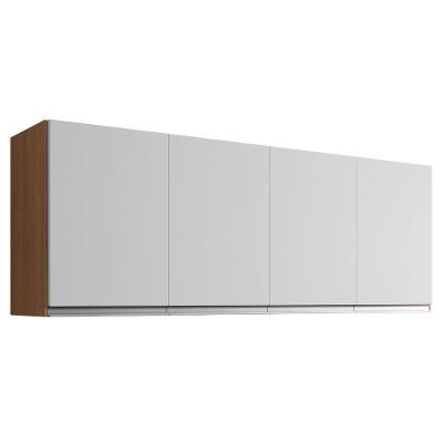 Armário Aéreo Andréia 150 Cm 4 Portas Amendoa Branco Ajl