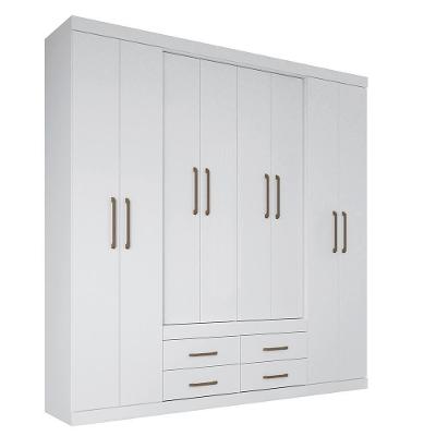 Guarda Roupa Casal Nápoles 8.4 8 Portas 4 Gavetas Branco - Santos Andirá Branco