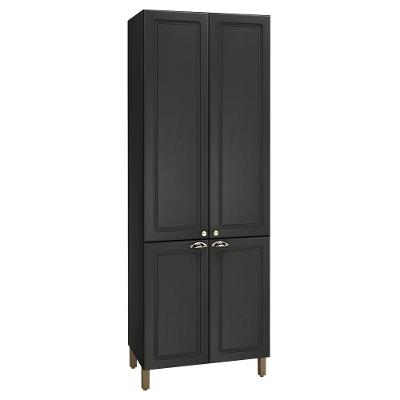 Paneleiro Firenze 80cm 4 Portas Chumbo - Indékes Chumbo