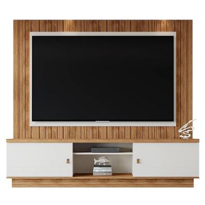 Estante Home Santos 201,2cm Off White-amêndoa Para Tv Até 70? - Mobler Off White-amêndoa