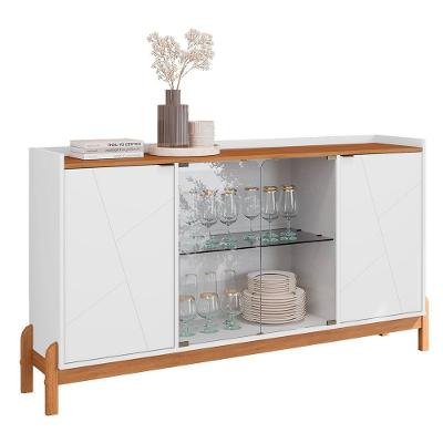 Buffet Aparador Bari 4 Portas Branco-cedro - Casa D Branco-cedro