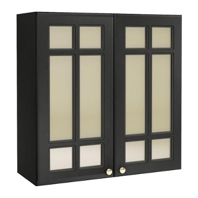 Armário Aéreo Firenze 80cm 2 Portas Chumbo Com Vidro Reflecta - Indékes Chumbo