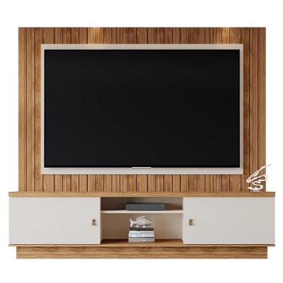 Estante Home Santos 201,2cm Pérola Metalizado-amêndoa Para Tv Até 70? - Mobler Pérola Metalizado-amêndoa