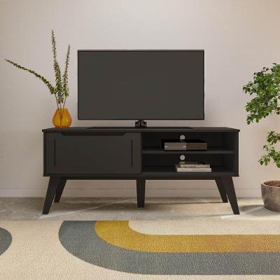Rack Para Tv Até 60 Polegadas 134cm Com Pés Retrô 1 Porta Multimóveis Cr45323 Preto Preto