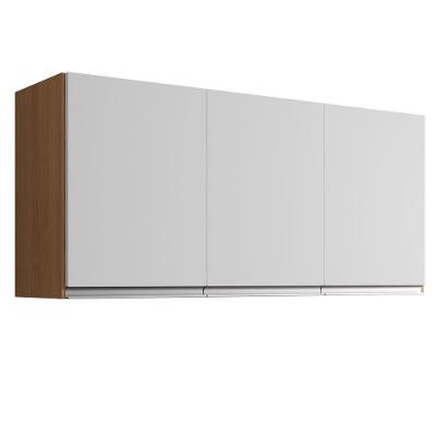 Armário Aéreo Andréia 120cm 3 Portas Amêndoa-branco - Ajl Móveis Amêndoa-branco