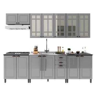 Cozinha Modulada Firenze 6 Peças Com Balcões 80cm Chumbo-titânio - Indékes Chumbo-titânio