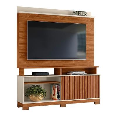 Estante Home Theater Dallas 1.6 Cinamomo Mel-off White-carrara Para Tv Até 70? - Mobler Cinamomo Mel-off White-carrara