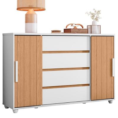 Cômoda Evidenza 2 Portas E 4 Gavetas Flex Branco-freijó - Móveis Albatroz Branco-freijó