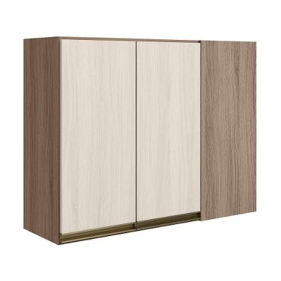 Armario Canto Reto 2p Mdf 89cm Kali 12213 Carvalho Toq Bianco Toq Nicioli Carvalho Toq Bianco Toq