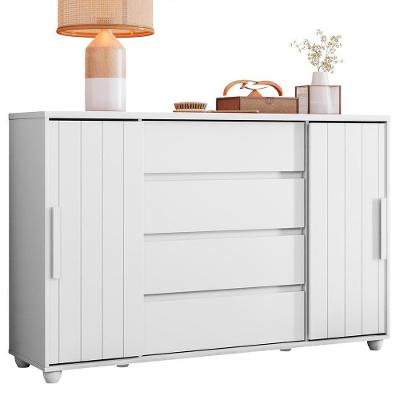 Cômoda Evidenza 2 Portas E 4 Gavetas Flex Branco Fosco - Móveis Albatroz Branco Fosco
