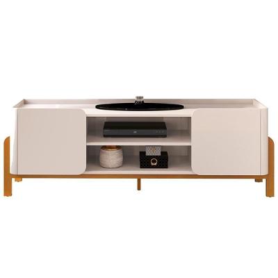 Rack Bancada Tv 65 Pol 180 Cm Cher Off White Cedro Dj Moveis Off White Cedro