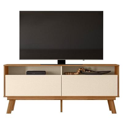 Rack Bancada Olinda 160cm Amêndoa-pérola Metalizado Para Tv Até 65? - Mobler Amêndoa-pérola Metalizado