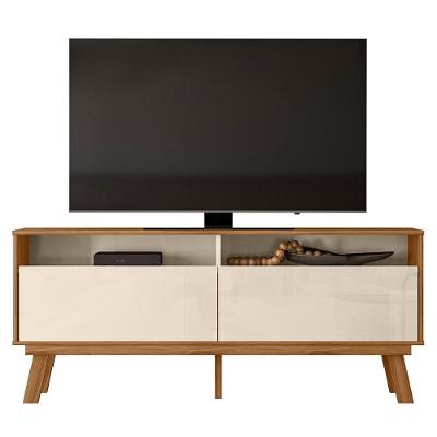 Rack Bancada Olinda 160cm Amêndoa-off White Para Tv Até 65? - Mobler Amêndoa-off White