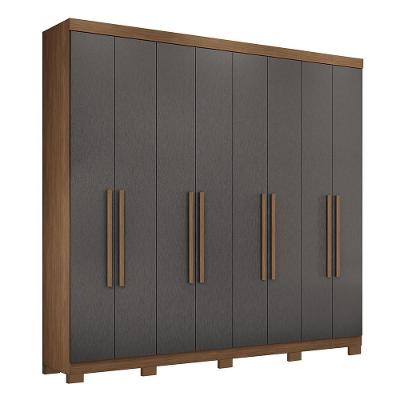 Guarda Roupa Casal Master New 8.4 8 Portas Jatobá-grafite Com Pés - Santos Andirá Jatobá-grafite
