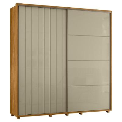 Guarda Roupa Casal Monet Ripado 2 Portas Deslizantes Cumaru-opala - Madetec Cumaru-opala