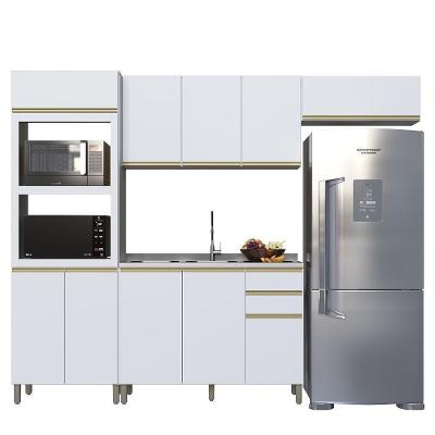 Cozinha Modulada Dinamarca 4 Peças Com Torre Quente 2 Fornos Branco - Indékes Branco