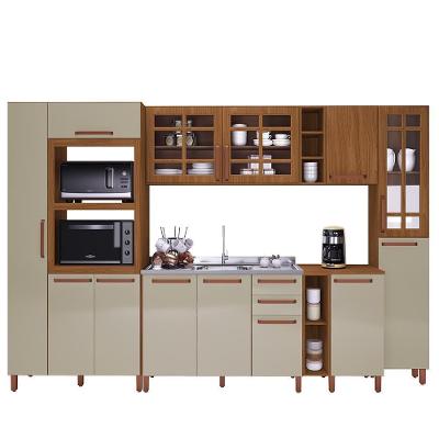 Cozinha Modulada Monza 8 Peças Com Paneleiro Torre Quente Triplo Freijó-off White - Indékes Freijó-off White