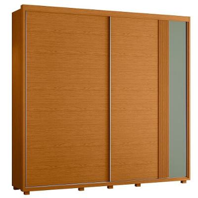 Guarda Roupa Casal Acácia 2 Portas Deslizantes Flex Cinamomo-sálvia - Móveis Albatroz Cinamomo-sálvia